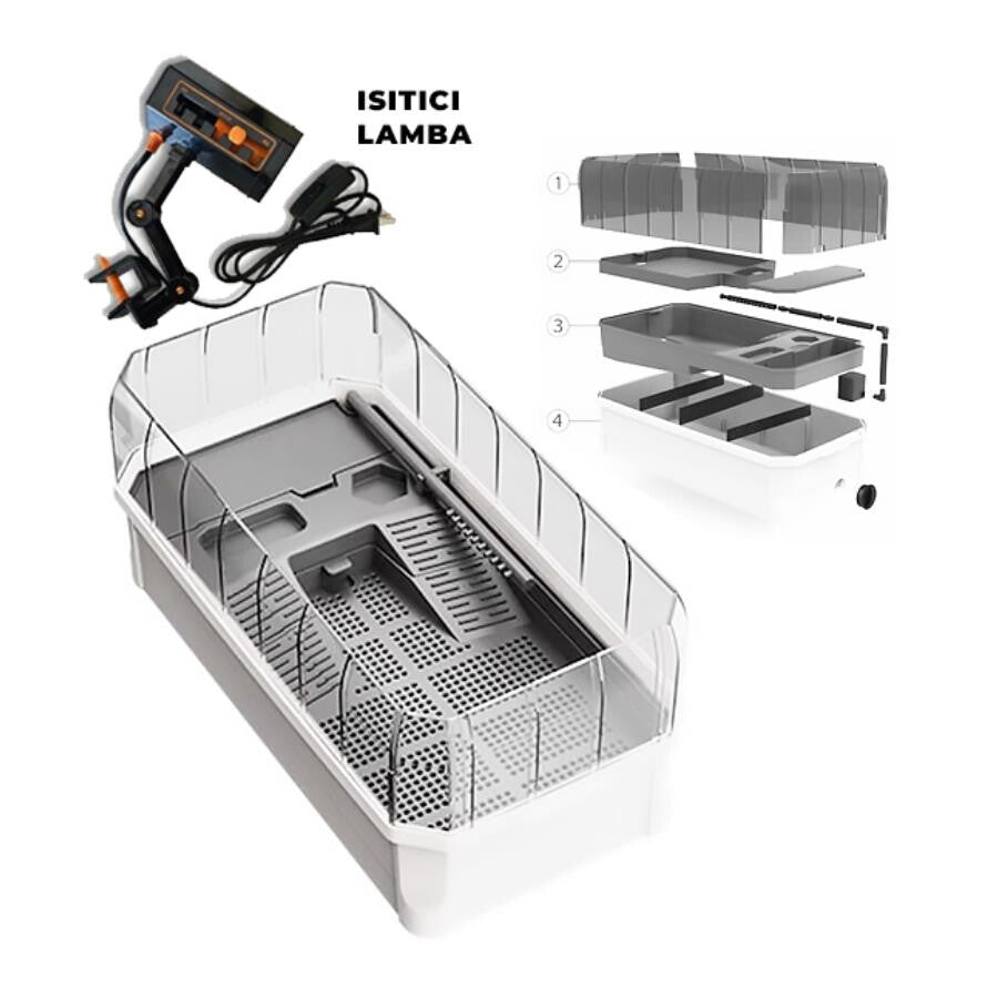 Nubios Turtle Habitat with Filter and Heat Lamp White 46cm
