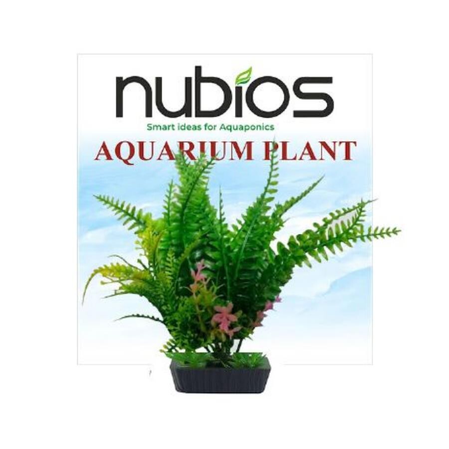 Nubios Square Base Plastic Aquarium Plant 17.5 cm