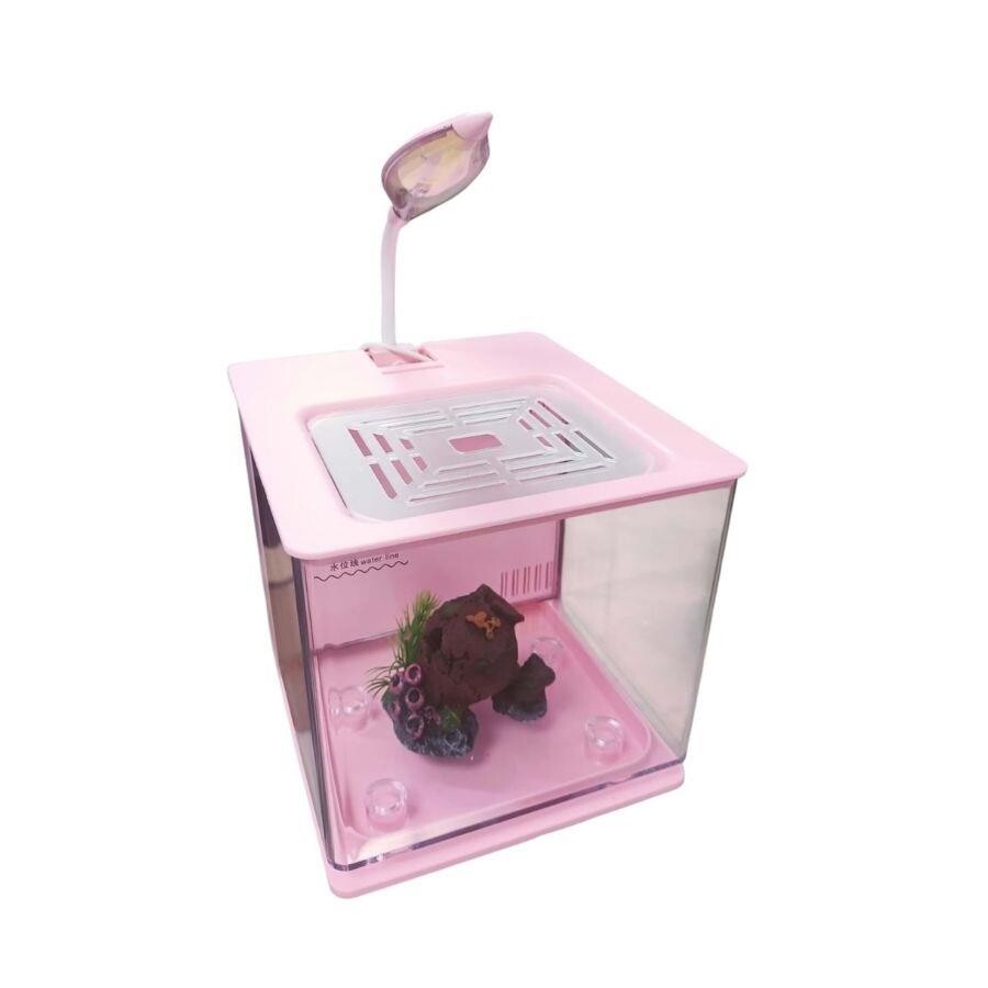 Nubios Nano Easy Aquarium with Light and Filter Pink 4.5L