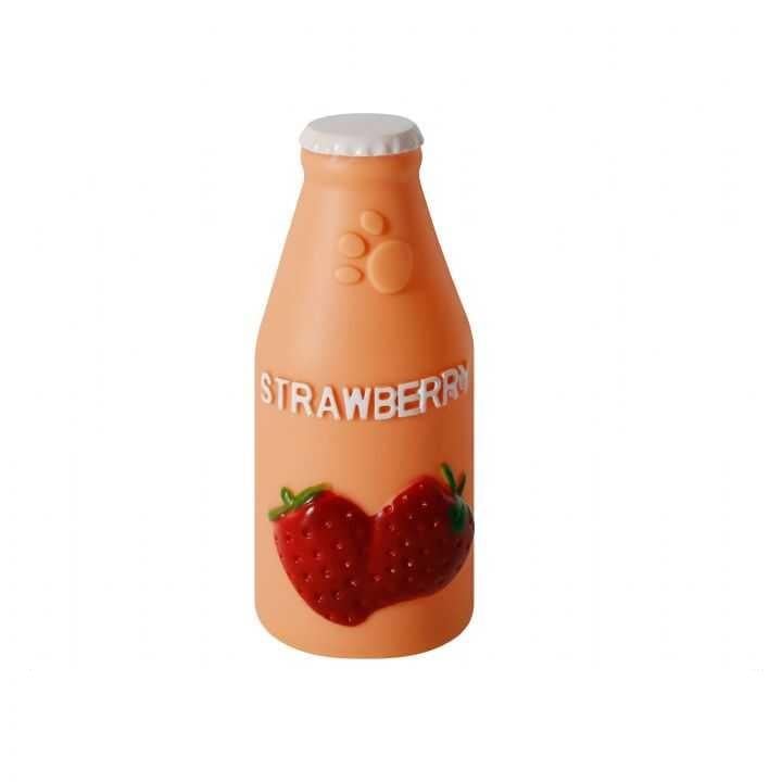 Nunbell Strawberry Squeaky Toy Bottle for Dogs 13 cm