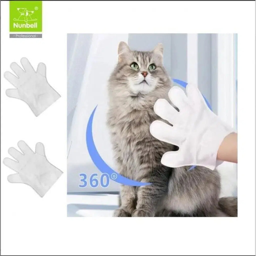 Nunbell Disposable Pet Grooming Gloves for Cleaning 10 Count