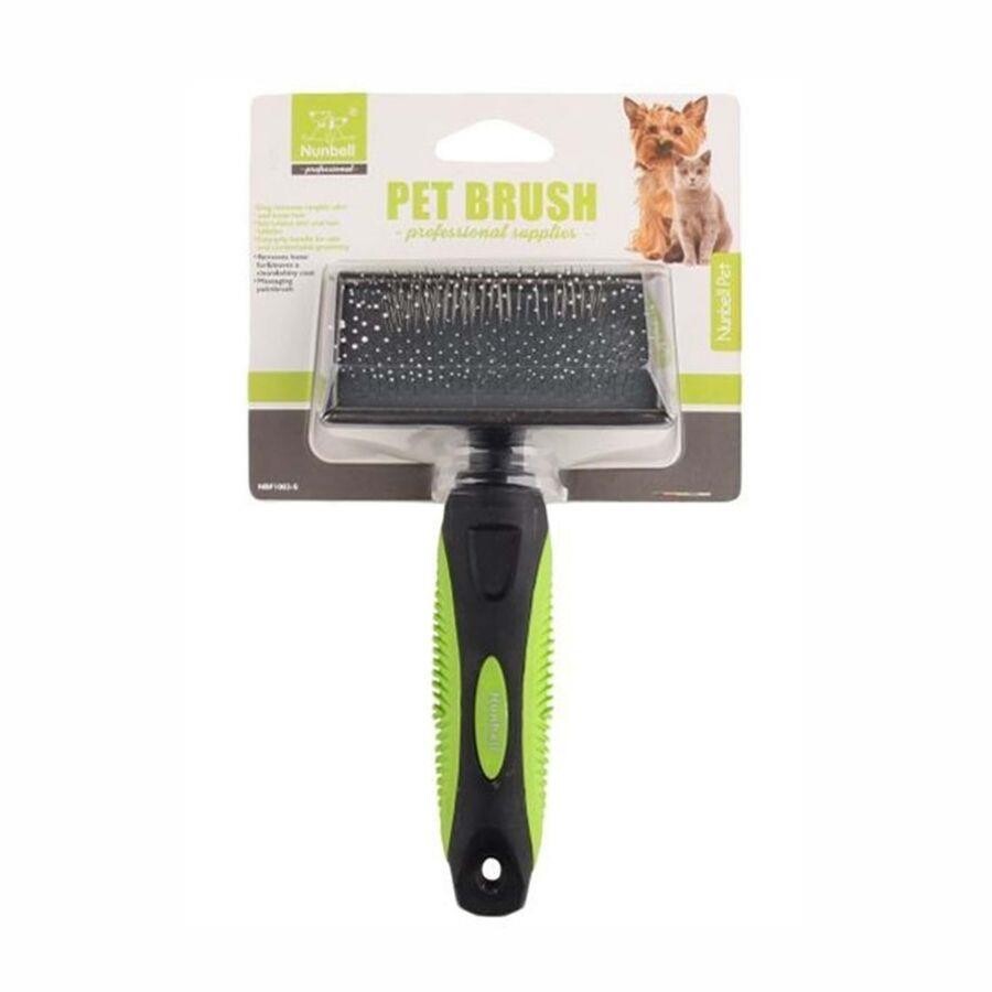 Nunbell Fine Wire Pet Slicker Brush for Cats and Dogs Size M