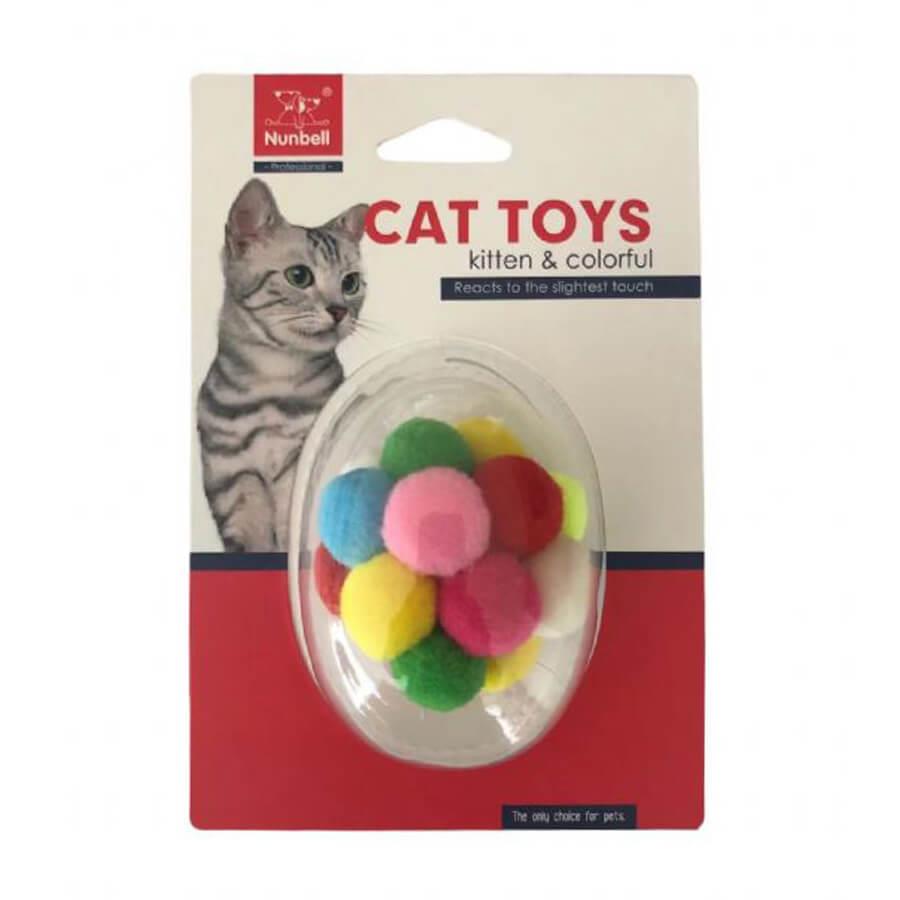 Nunbell Rainbow Felt Cat Toy Ball for Active Play