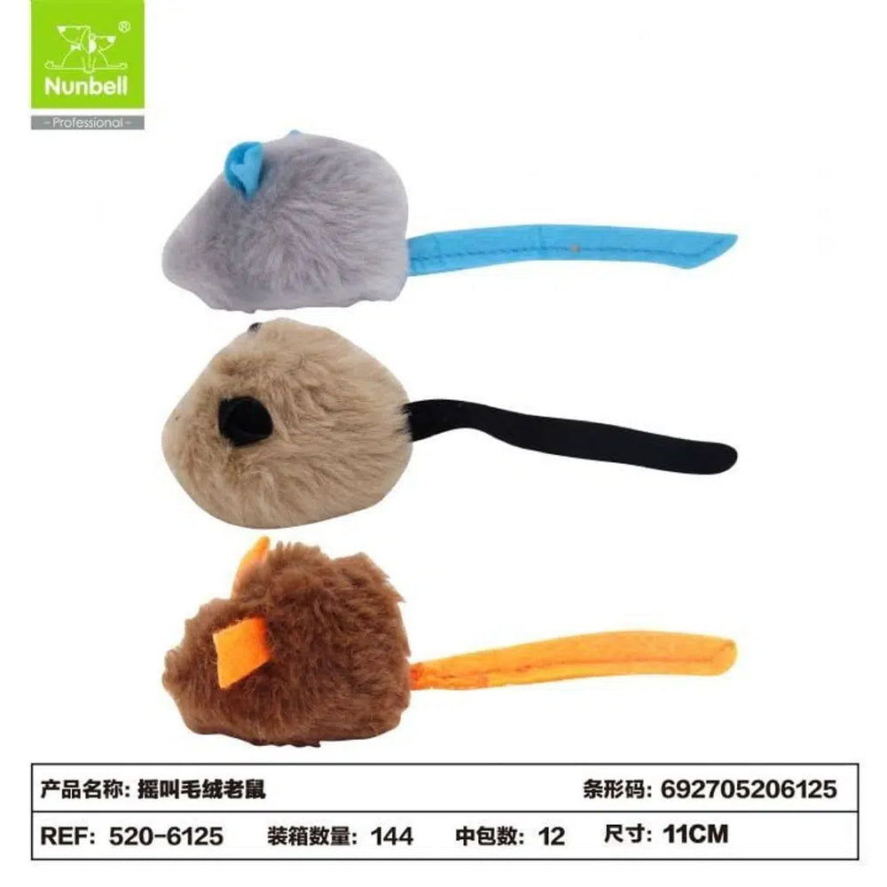 Nunbell Squeaky Mouse Cat Toy for Active Play