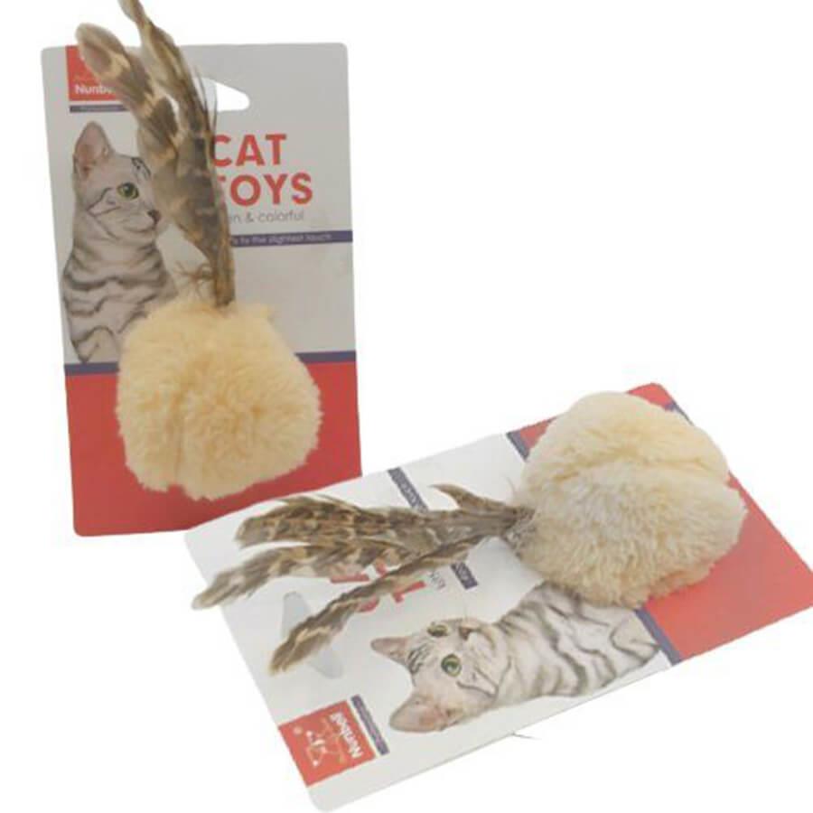 Nunbell Feathered Ball Cat Toy Soft Interactive Pet Toy