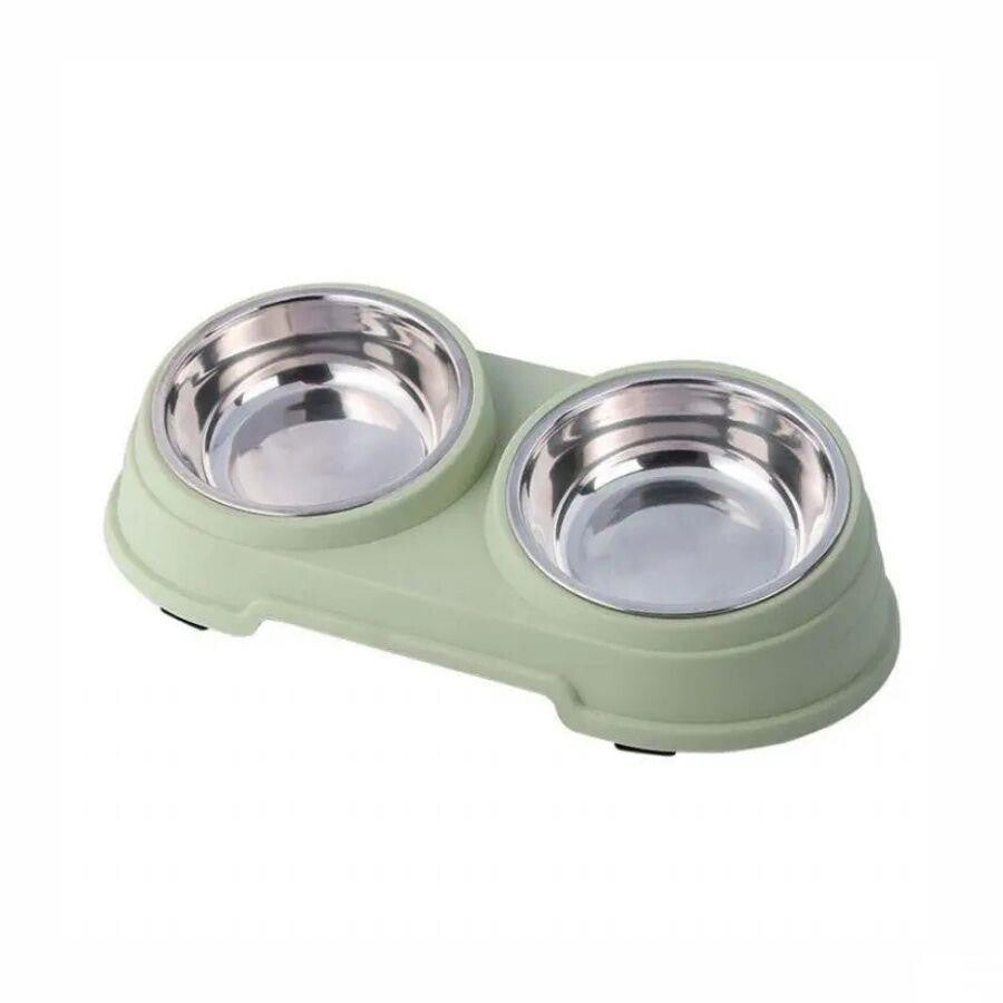 Nunbell Melamin Steel Double Pet Food Bowl Penguin Design 0.4L