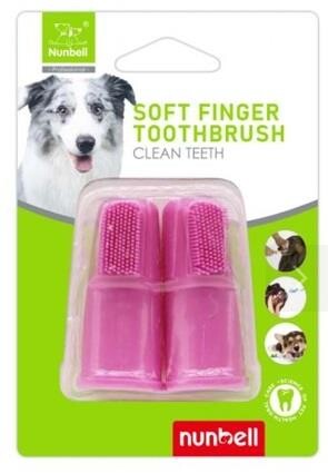 Nunbell Silicone Pet Finger Toothbrush Set for Cats & Dogs 2 Pack