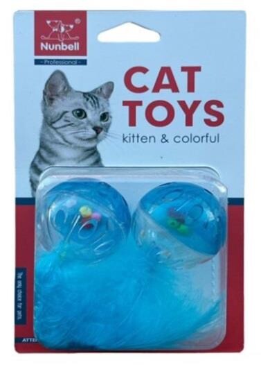Nunbell Feathered Rattle Cat Toy for Interactive Play