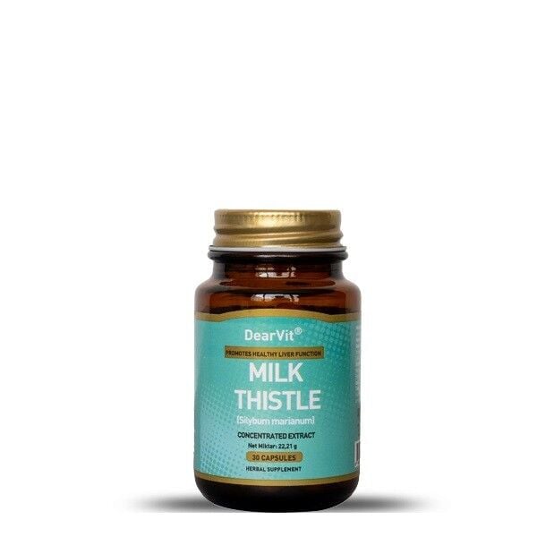 Dearvit Milk Thistle Herbal Support Supplement 30 Capsules