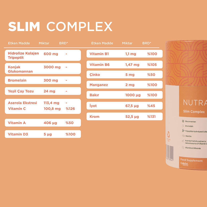 Nutrafine Slim Complex Collagen & Glucomannan Supplement 21 Sachets