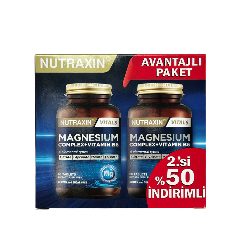 Nutraxin Magnesium Supplement for Muscle and Nerve Support 120 Tablets