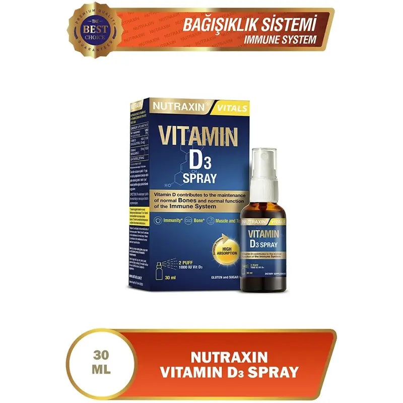Nutraxin Vitamin D3 Spray High Potency Supplement 30ml