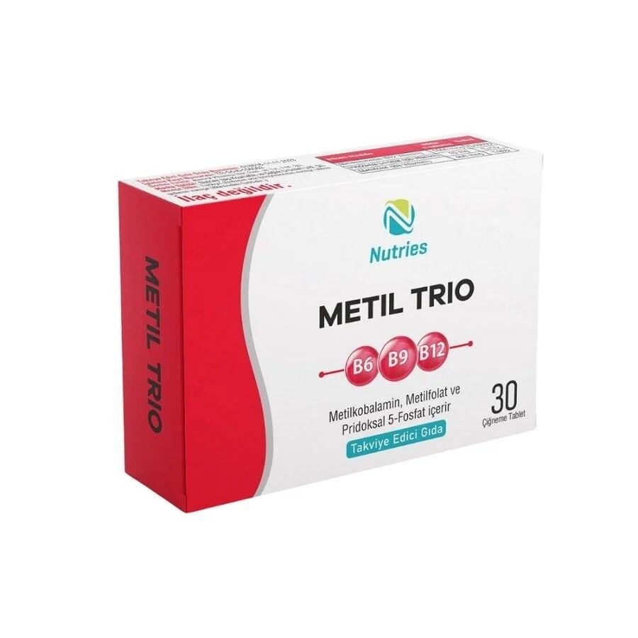 Nutries Metil Trio Vitamin B Complex Chewable Tablets 30 Count