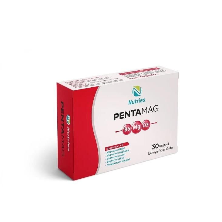 Nutries PentaMag 5-Source Magnesium Complex with B6 & D3 30 Capsules