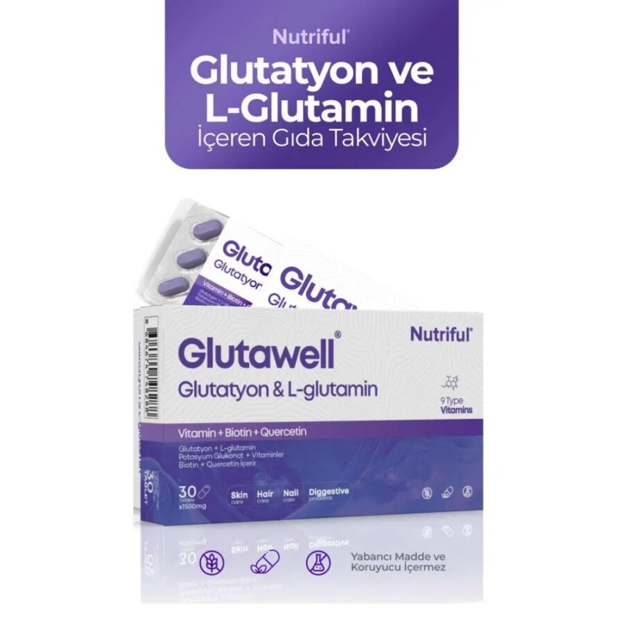 Nutriful Glutawell Glutathione & L-Glutamine Supplement 30 Tablets
