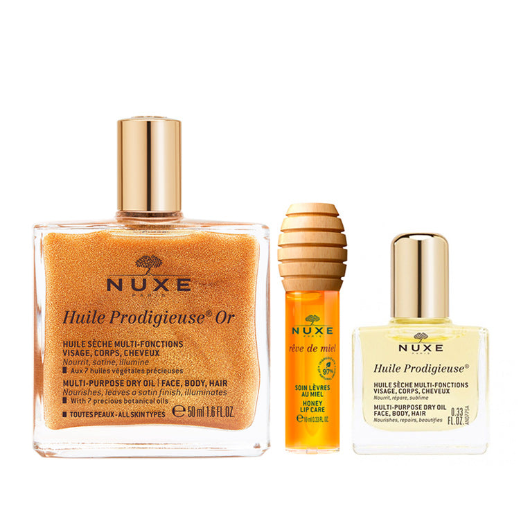 Nuxe Radiant Glow Duo Shimmering Dry Oil & Lip Balm Set