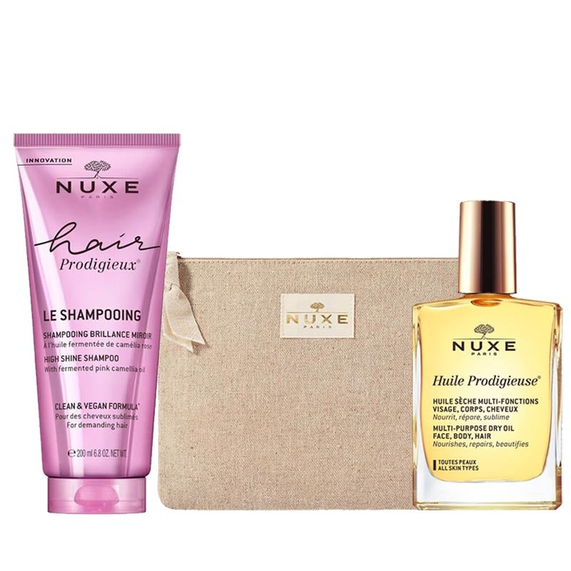 Nuxe Hair and Body Care Set with Dry Oil and Shampoo