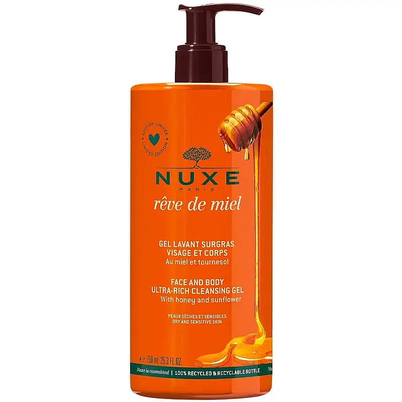 Nuxe Reve De Miel Face and Body Cleansing Gel Soothing 750ml