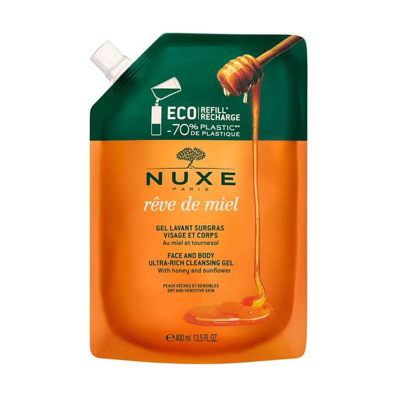 Nuxe Reve de Miel Face and Body Cleansing Gel with Honey 400 ml Refill