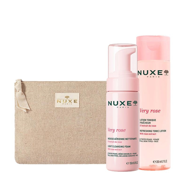 Nuxe Very Rose Skincare Set with Cleansing Foam & Toning Lotion