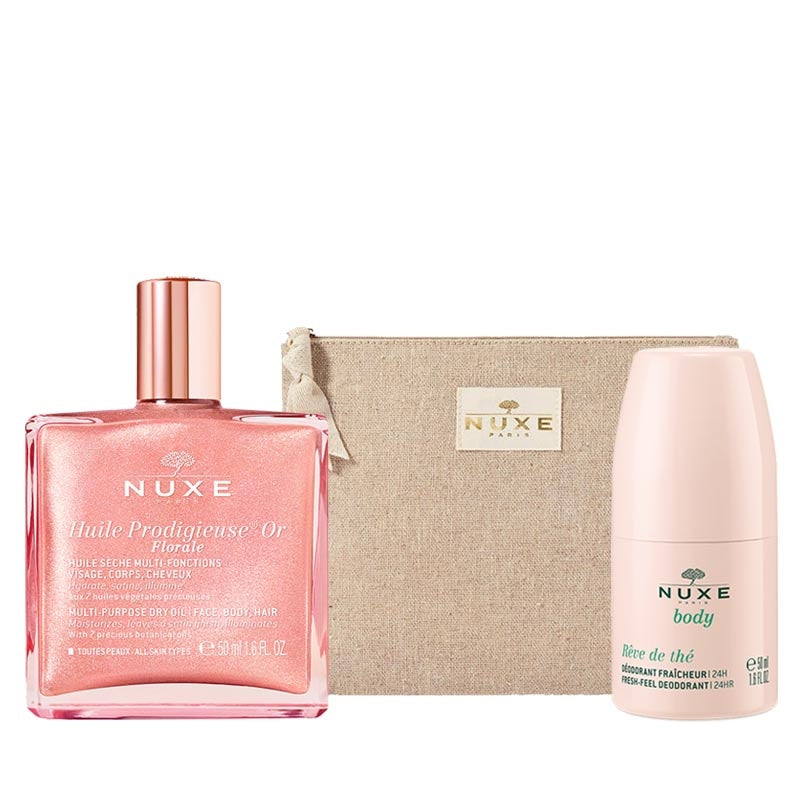 Nuxe Body Care Set with Shimmering Oil and Deodorant