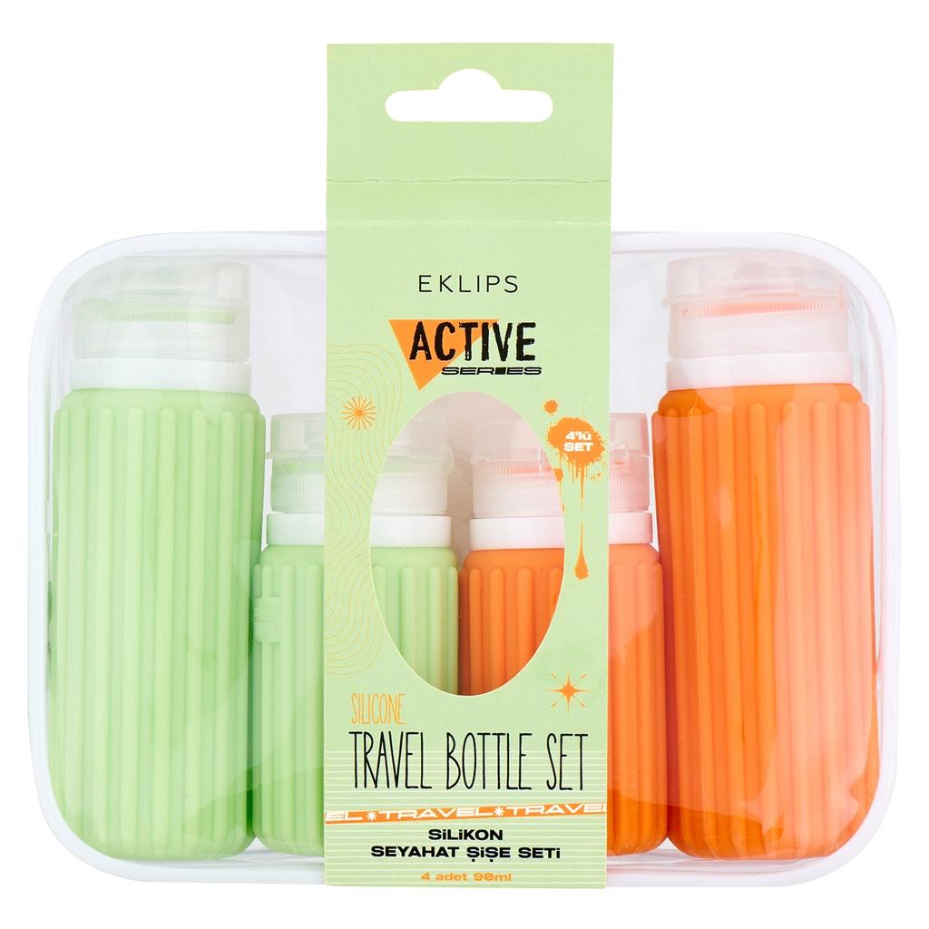 Eklips Travel 4-Piece Bottle Set for Toiletries 90ml &amp; 60ml