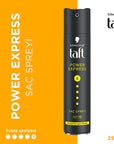 Taft Power Express: Extra Strong Hold Hair Spray - 48H Mega Hold, Fast Drying, Adds Shine - [Volume] fl oz Taft Power Express: Strong Hold Hair Spray - Long Lasting Shine hair spray, strong hold hair spray, shine hair spray, fast drying hair spray, long lasting hair spray, hair styling product, Taft hair spray, extra hold hair spray, hair styling, hair care, style, hold, shine, fast drying, long lasting, hair product, women's hair, hairspray, volume hairspray