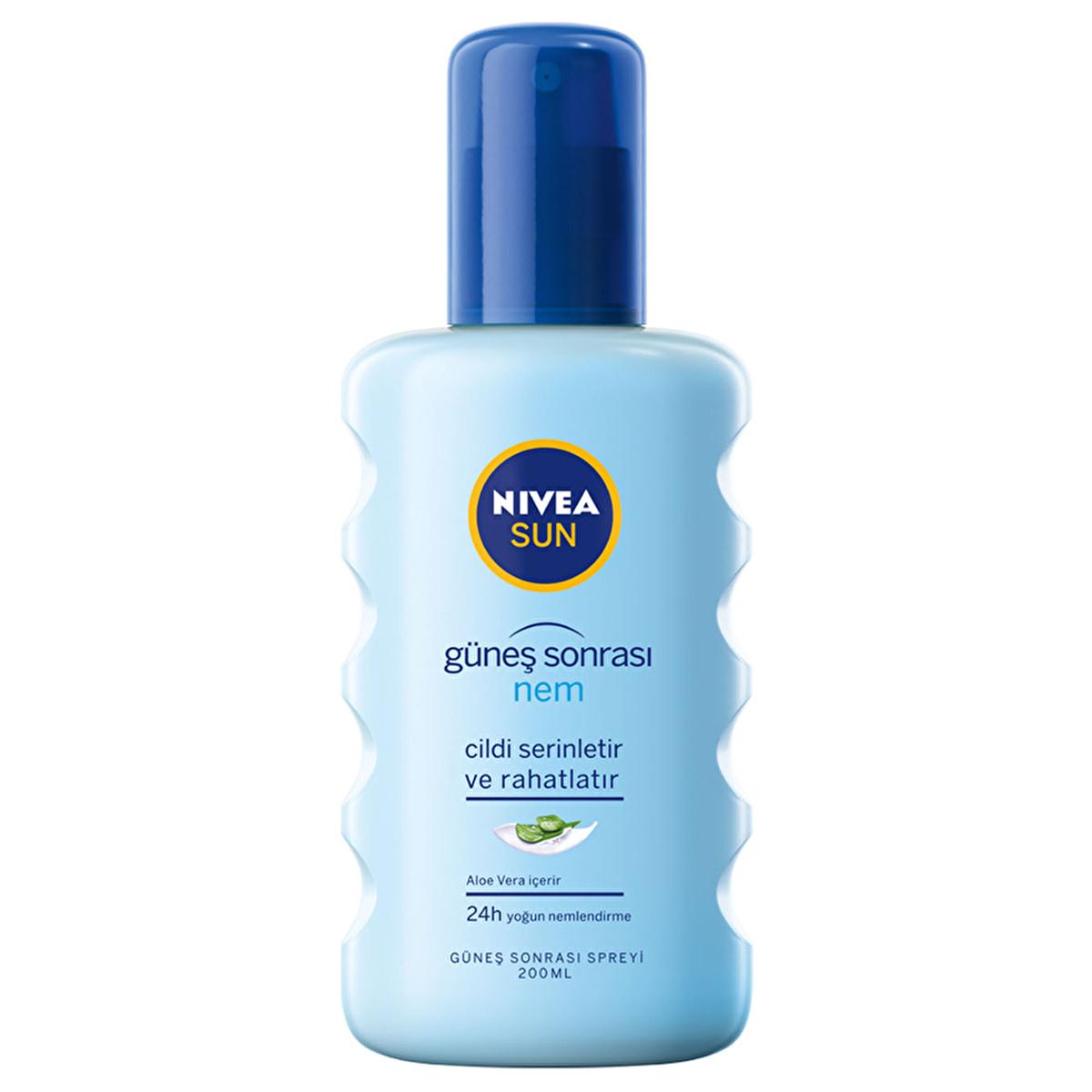 nivea after sun spray bottle, nivea sun after care product with aloe vera Nivea After Sun Spray - Aloe Vera & Hyaluron | 200 ml Nivea After Sun Spray - Aloe Vera & Hyaluron | 200 ml nivea, after-sun-spray, aloe-vera, hyaluron, skin-care, hydration, summer-skin, sun-care, refreshing-spray, ai-generated