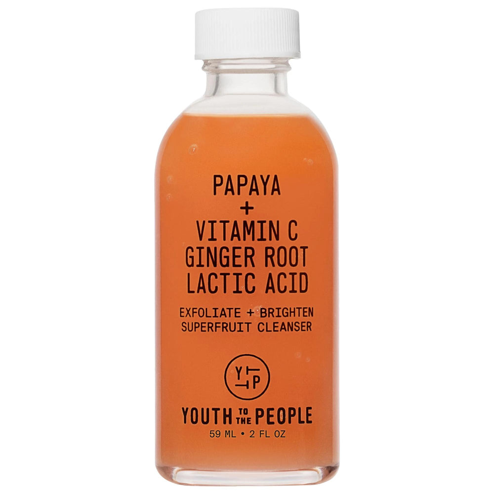 Mini Superfruit: Gentle Exfoliating Cleanser with Vitamin C + Papaya - Brightens Skin, Reduces Dark Spots & Uneven Texture - Vegan & Cruelty-Free Mini Superfruit Exfoliating Cleanser: Brighten Skin & Reduce Dark Spots exfoliating cleanser, gentle exfoliating cleanser, vitamin C cleanser, fruit enzyme cleanser, AHA BHA cleanser, vegan cleanser, cruelty-free cleanser, brightening cleanser, cleanser for dark spots, cleanser for uneven texture, cleanser, exfoliator, skincare, dark spots, pores, uneven skin text
