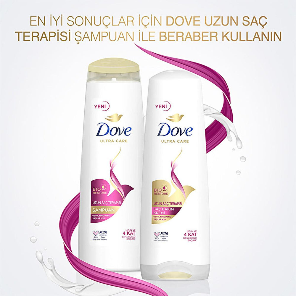 Dove Ultra Care Long Hair Therapy Conditioner - Repair Damaged Hair & Split Ends, Vegan & Cruelty-Free - 11.83 fl oz Dove Long Hair Therapy: Repair Damage & Split Ends - Vegan hair conditioner, long hair care, damaged hair treatment, split ends repair, vegan hair conditioner, cruelty-free hair care, hair growth conditioner, Dove hair conditioner, hair moisturizing conditioner, hair therapy conditioner, long hair, hair repair, split ends, breakage, vegan, cruelty-free, PETA approved, Bio-Restore Complex, Cer