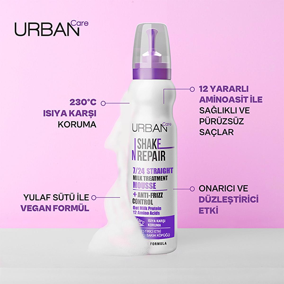 Urban Care Shake N Repair Hair Smoothing Foam - Vegan, Heat Protectant, Dermatologically Tested Urban Care Shake N Repair Hair Smoothing Foam - Vegan & Heat Protectant hair smoothing foam, vegan hair care, dermatologically tested hair products, heat protectant hair spray, oat milk protein hair care, frizz control, hair repair, smoothing serum, cruelty-free beauty, vegan beauty products, hair care for frizzy hair, long-lasting smoothness, protective hair styling