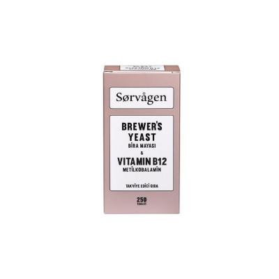 Sorvagen Brewer's Yeast and Vitamin B12 Supplement - 250 Tablets, Gluten & Lactose Free, Supports - Vitamin & Supplement