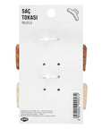 Eklips Frosted Rectangular Hair Clips Beige & Brown 2-Pack