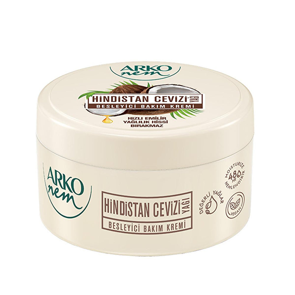 Arko Nem Coconut Oil Body Cream: 24-Hour Hydration, Non-Greasy Moisturizer with Vitamin K for Radiant & Healthy Skin Arko Nem Coconut Oil Cream: 24 Hour Hydration & Non-Greasy! coconut oil cream, moisturizing cream, body cream, Arko Nem, 24 hour hydration cream, non greasy moisturizer, skin care, vitamin K cream, coconut cream, skin moisturizer, dry skin relief, hydrating lotion, coconut scent, vitamin enriched cream, fast absorbing lotion, daily moisturizer, body lotion, skincare, non-greasy cream, skin hy