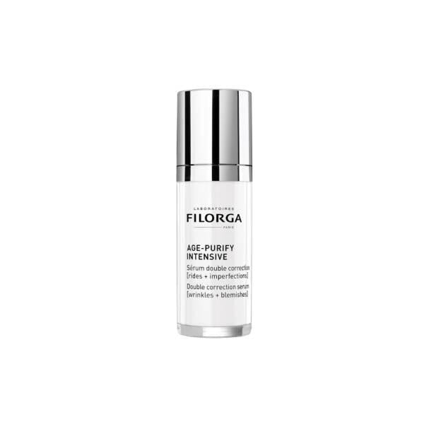 filorga age-purify intensive serum 30ml front view, filorga age-purify intensive serum 30ml back view Filorga Age-Purify Intensive Serum - Double Action | 30ml Filorga Age-Purify Serum - Intensive Formula | 30ml filorga, age-purify-serum, oily-skin, combination-skin, skincare, intensive-serum, facial-serum, hydration, anti-aging, ai-generated