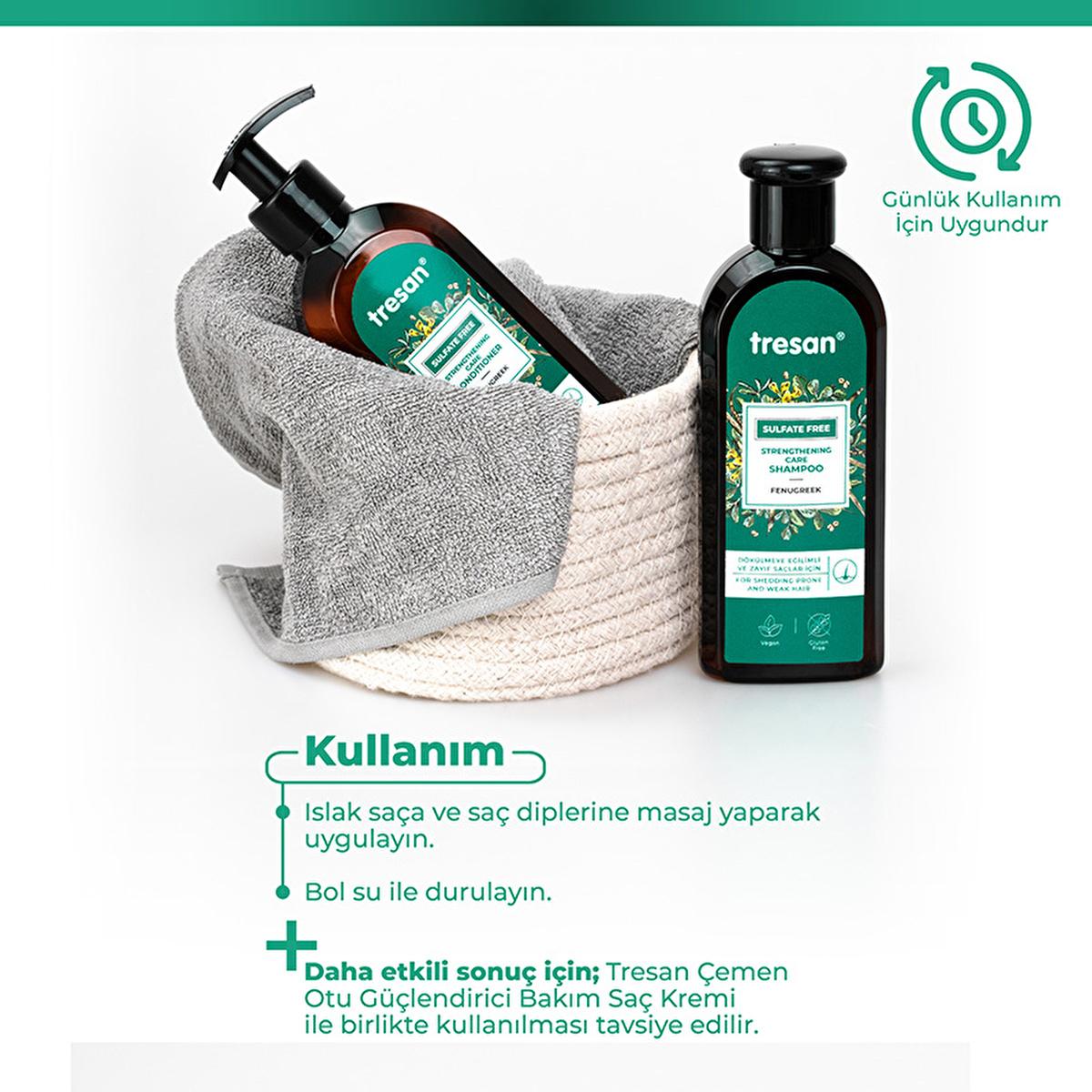 Tresan Fenugreek Hair Strengthening Conditioner: Sulfate-Free, Anti-Hair Loss, Natural Hair Growth & Thickening - 300ml Tresan Fenugreek Conditioner - Stop Hair Loss & Strengthen Hair hair conditioner, hair loss conditioner, sulfate-free conditioner, hair strengthening conditioner, fenugreek hair conditioner, natural hair conditioner, dökülmeye karşı bakım kremi, hair growth conditioner, hair thickening conditioner, hair loss treatment, thinning hair, strengthening hair, natural hair care, sulfate free, fen