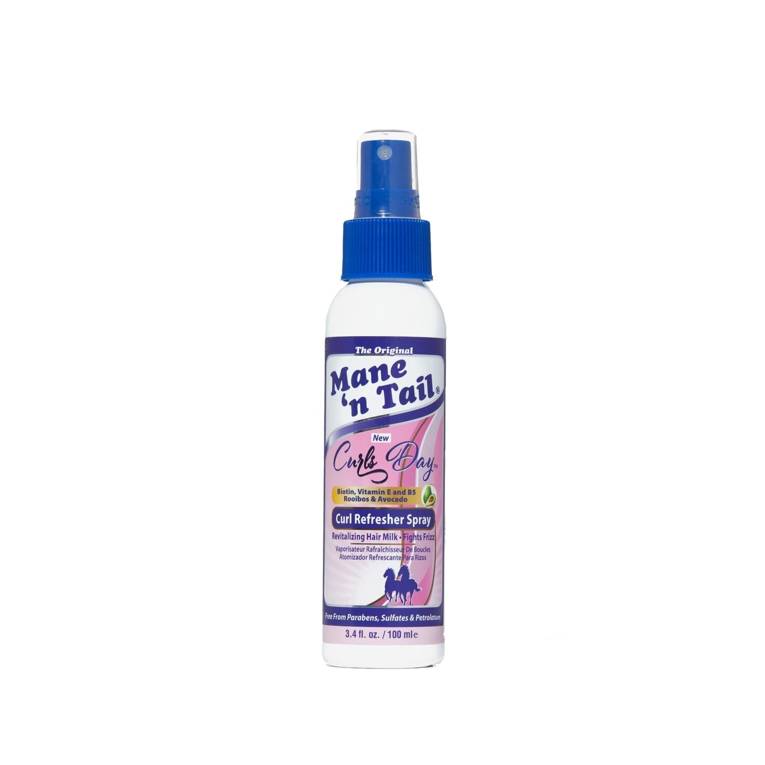 Mane 'n Tail Curls Day Curl Refresher: Revitalize & Enhance Your Curls - Frizz Control, Curl Definition, and Lasting Bounce (3.38 fl oz) Mane 'n Tail Curl Refresher: Revive, Define Curls & Control Frizz curl refresher spray, curly hair product, wavy hair product, curl revitalizing spray, hair curl enhancer, Mane 'n Tail curls, curl boost spray, frizz control for curls, hair care, curl definition, frizz reduction, hair spray, travel size, curls, waves, hair styling, hair, beauty, personal care, hair refreshm