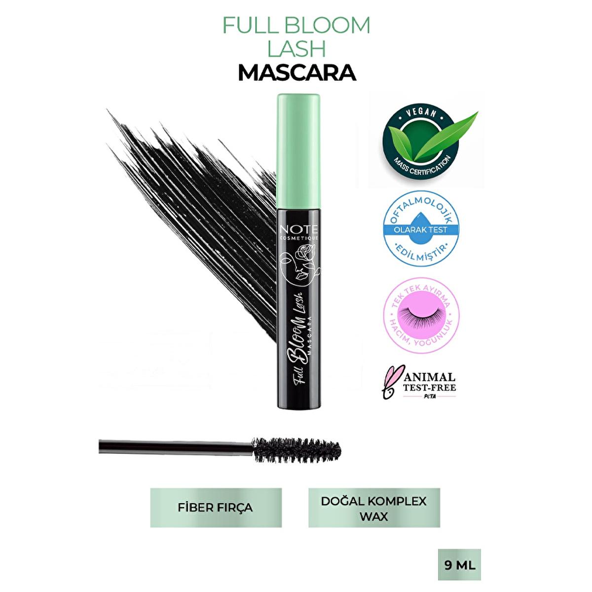 note full bloom lashes mascara, mascara brush for separation and volume, sustainable mascara packaging Note Full Bloom Lashes Mascara - Volume and Definition for Gorgeous Lashes | 0.33 fl. oz. Note Full Bloom Lashes Mascara - Volume and Separation note, mascara, volumizing, sustainable, beauty, makeup, natural, eyelashes, eye-makeup, ai-generated