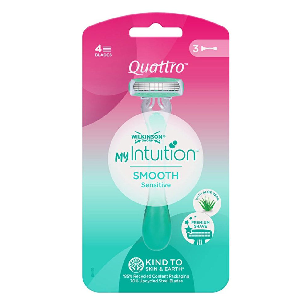Wilkinson Sword Quattro Smooth Sensitive Disposable Razors 3 Count