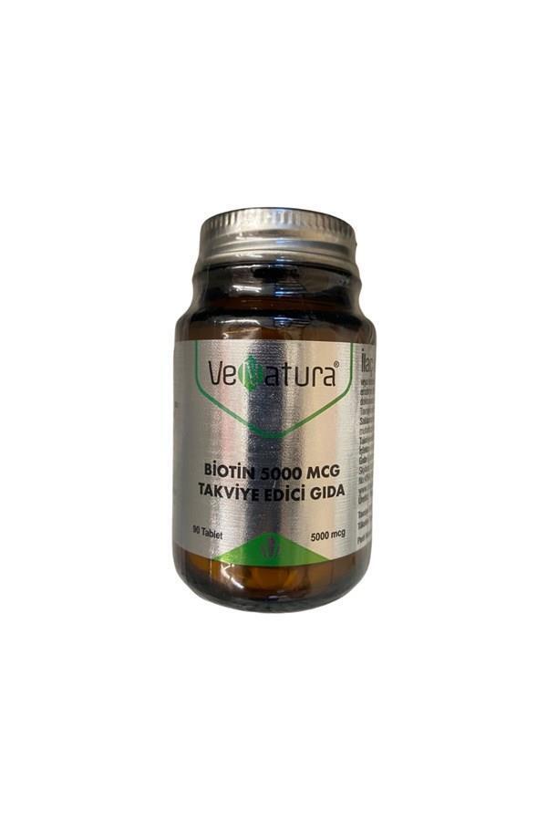 VeNatura Biotin 5000 mcg 90 Tablets - Supports Hair, Skin & Nail Health - Vitamin & Supplement