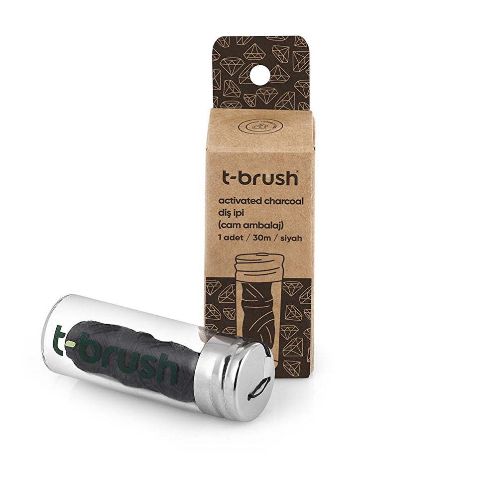 T-Brush Eco-Friendly Activated Charcoal Dental Floss - 30m, Vegan, Sustainable Oral Care - view 2