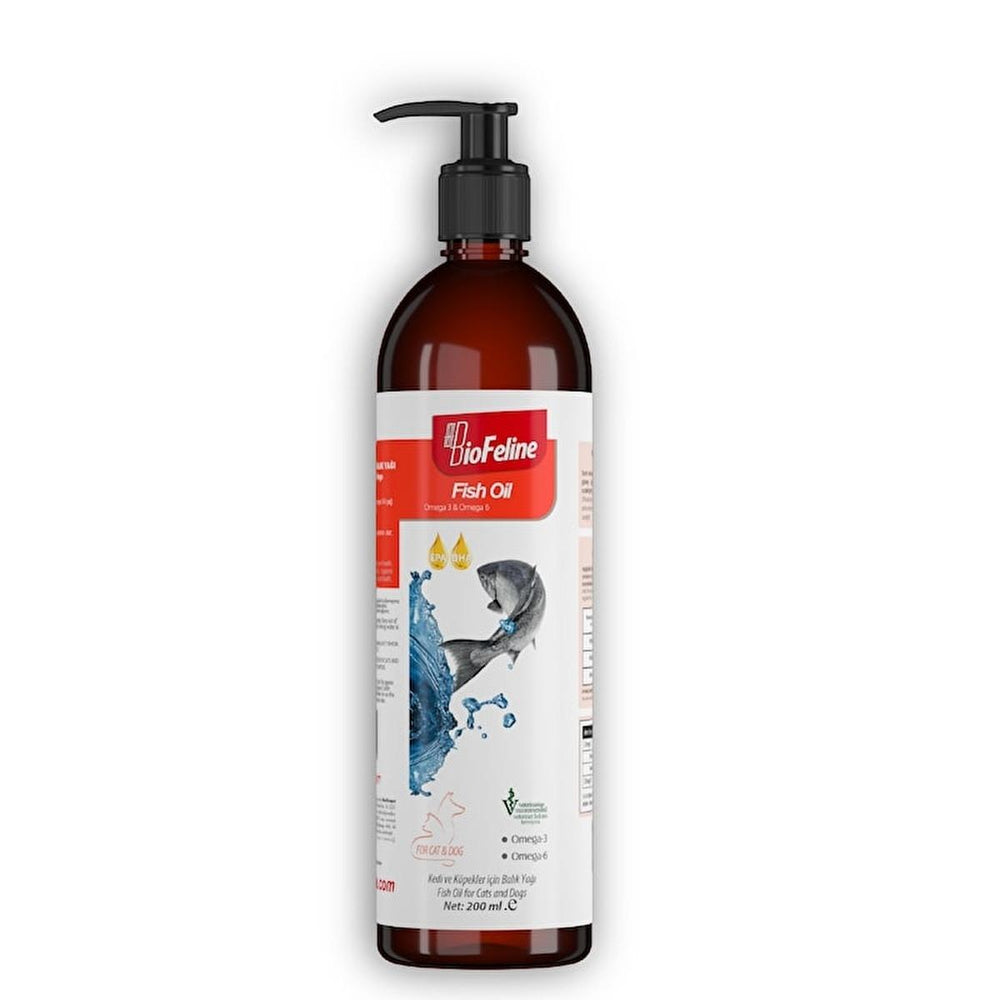 Biofeline Omega-3 Fish Oil for Cats and Dogs - 200ml Pet Dietary Supplement - Vitamin & Supplement