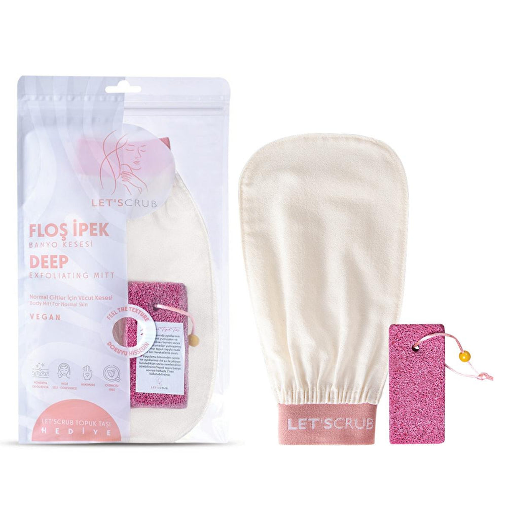 Let'scrub Silk Exfoliating Bath Glove for Smoother Skin - Natural Skincare, Gentle Exfoliation, Handmade - view 3