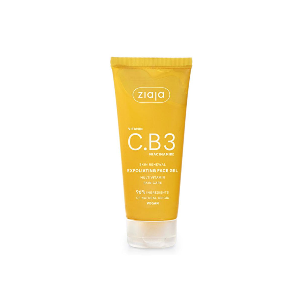 Ziaja Vitamin C.B3 Niacinamide Face Scrub Gel - Natural Exfoliating Face Wash for All Skin Types, Brightens & - Cleanser