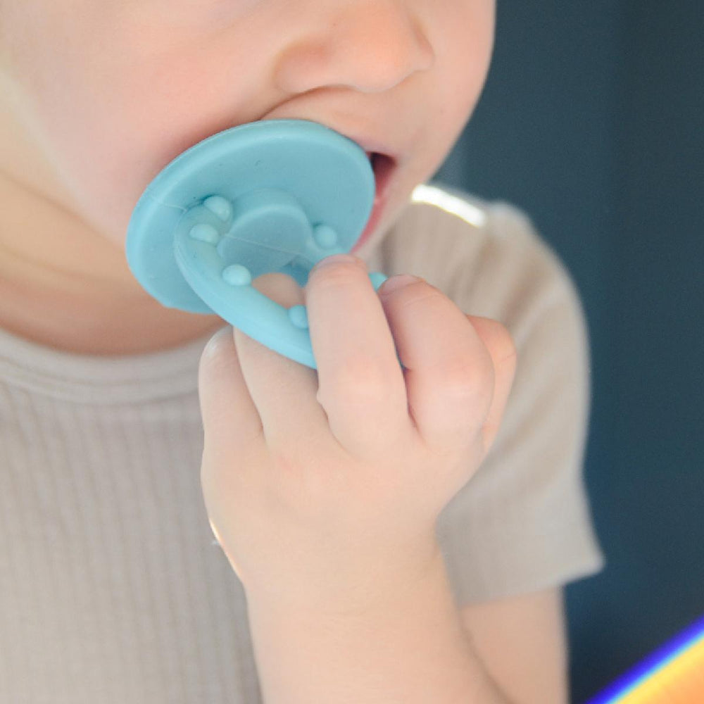OiOi Baby Silicone Teether Toy - Soft Gum Soother for Teething Relief, 3 Months+, Green - view 2