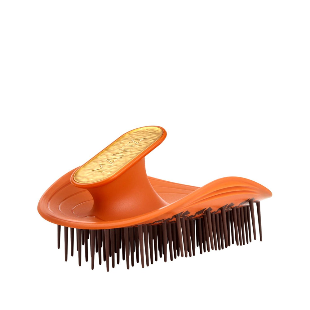 Manta Curls Hairbrush for Thick and Curly Hair in Amber Orange Gold