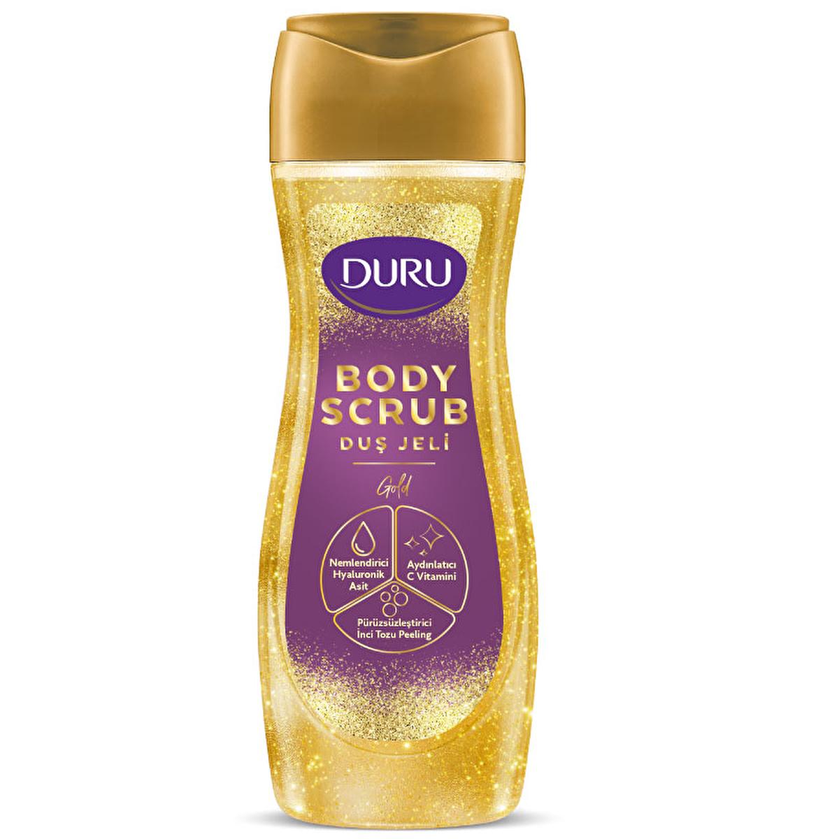 duru body scrub shower gel gold 450ml, gentle exfoliating shower gel with pearl powder, moisturizing shower gel for soft skin Duru Body Scrub Shower Gel - Gold, Gentle Exfoliation for All Skin Types | 15.2 fl oz Duru Body Scrub Shower Gel Gold 450 ml duru, body-scrub, shower-gel, exfoliating, skincare, hyaluronic-acid, vitamin-c, moisturizer, gold, ai-generated