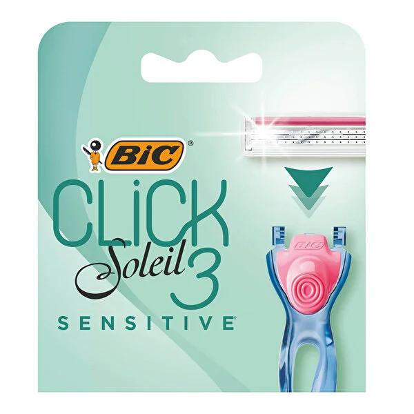 BIC Women's Razor Blade Refills - BIC Soleil Click 3 Sensitive Triple Blade Razor Blades for Smooth Shaving BIC Soleil Click 3 Sensitive Razor Blades for Women BIC Soleil Click 3 Razor Blade Refills, Women's Razor Blades, Sensitive Skin Razor, Triple Blade Razor, Recyclable Razor Packaging, Women's Shaving, Smooth Shaving, Razor Blade Refills, BIC Razor Blades