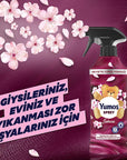Yumoş Sakura Fabric and Home Fragrance Spray - Dermatologically Tested, Alcohol-Free, 15.22 fl oz Yumoş Sakura Fabric Spray - Fresh Home Fragrance fabric spray, home fragrance, Sakura scent, non-alcoholic fragrance, dermatologically tested spray, freshening spray for home and textiles, home care, fragrance spray, Yumoş, easy home fragrance, refreshing spray, floral scent, upholstery freshener, curtain freshener, carpet freshener
