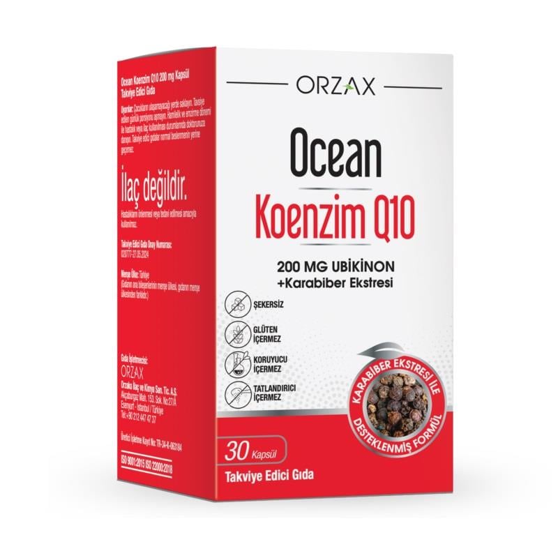 Ocean Coenzyme Q10 Supplement 200mg - 30 Capsules | Daily Energy Support